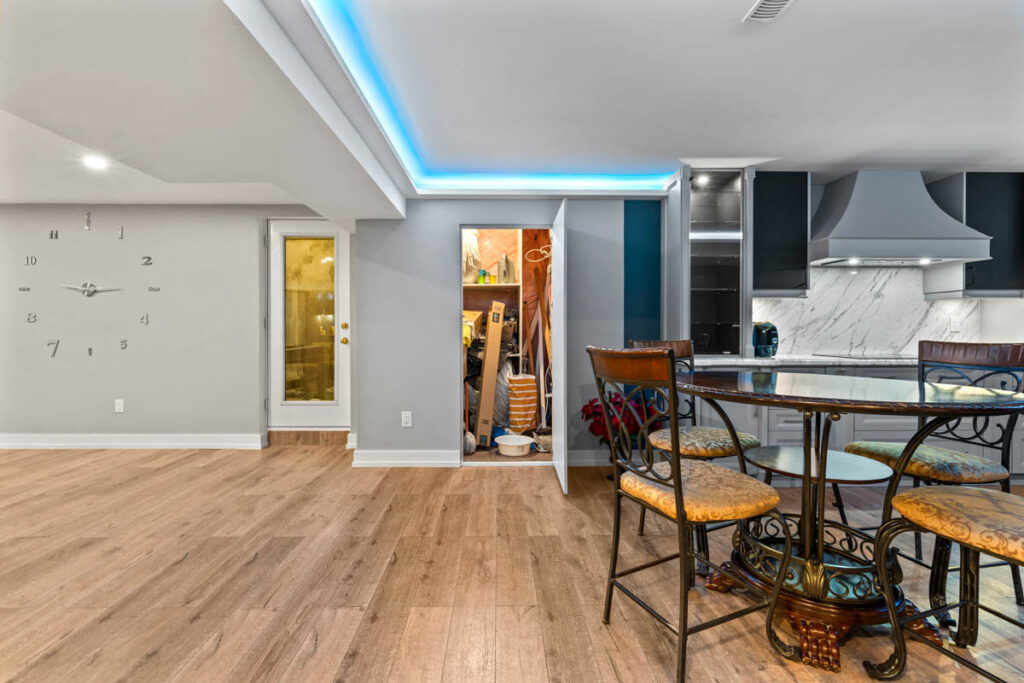 Storage behind the hidden door