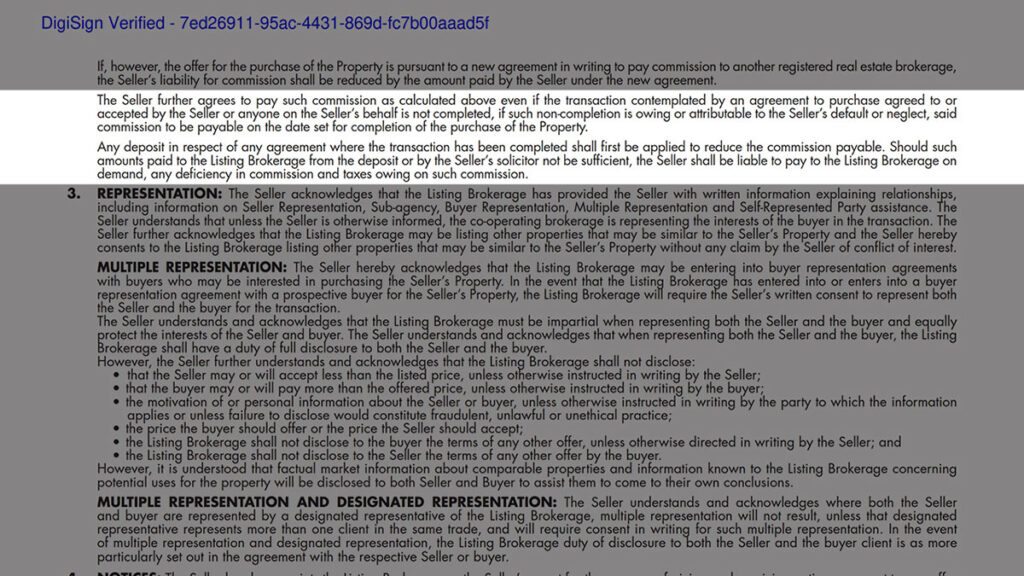 Listing Agreement - Seller Designated Representation Agreement