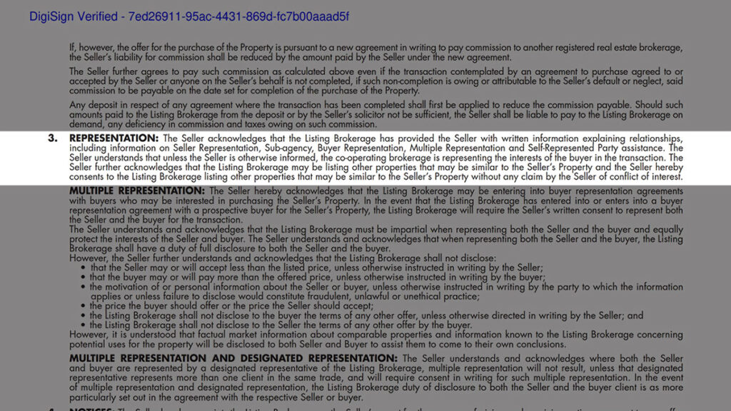 Listing Agreement - Seller Designated Representation Agreement