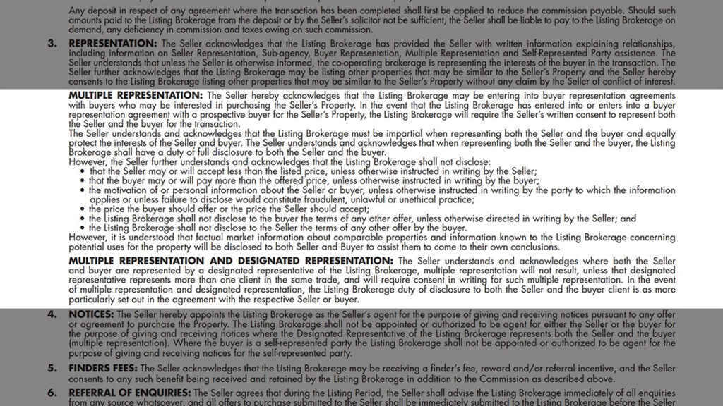 Listing Agreement - Seller Designated Representation Agreement