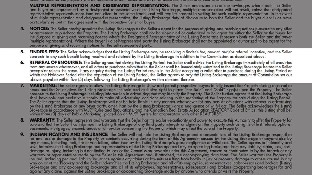 Listing Agreement - Seller Designated Representation Agreement