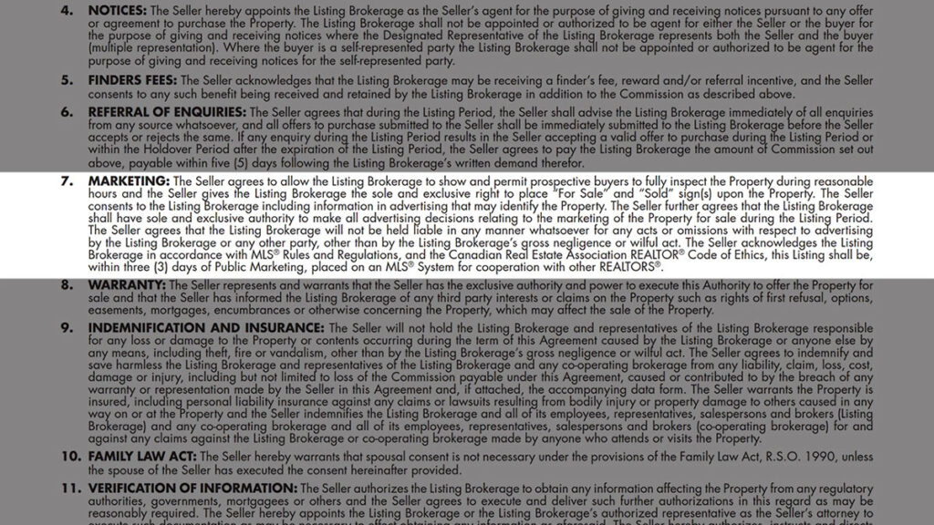 Listing Agreement - Seller Designated Representation Agreement