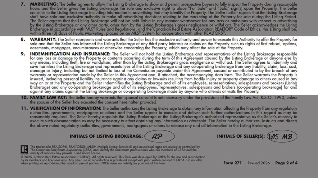 Listing Agreement - Seller Designated Representation Agreement