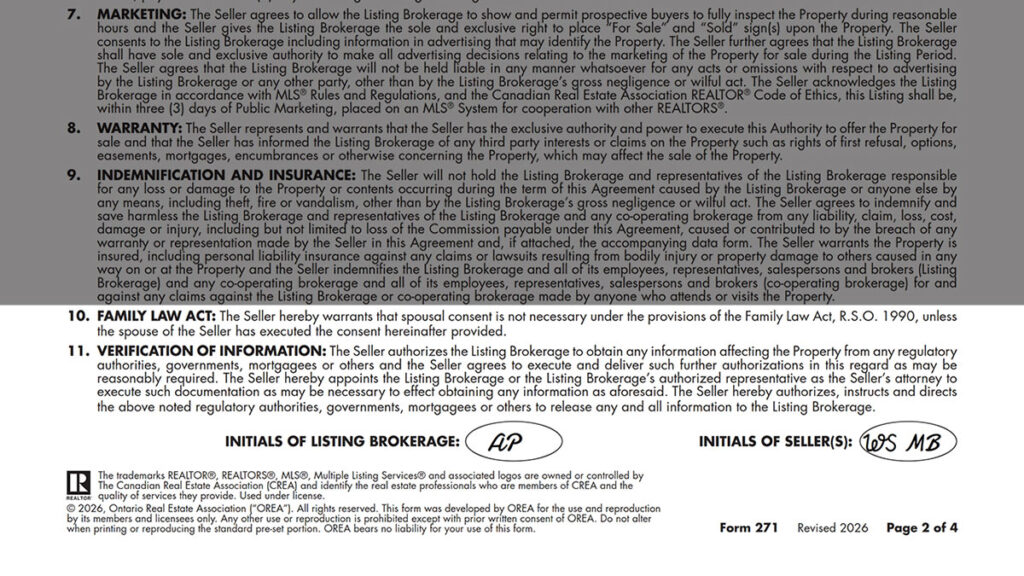 Listing Agreement - Seller Designated Representation Agreement