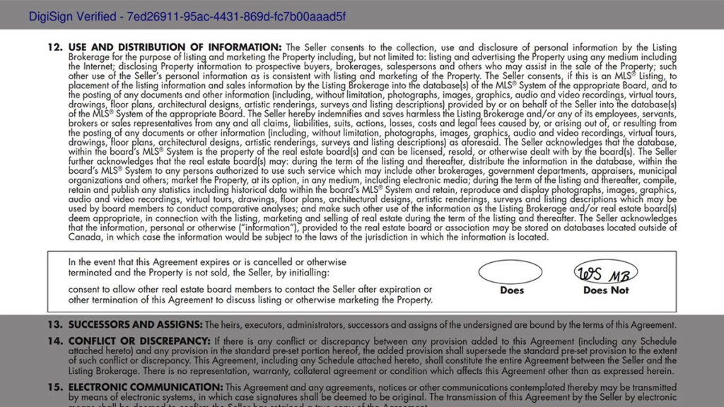 Listing Agreement - Seller Designated Representation Agreement