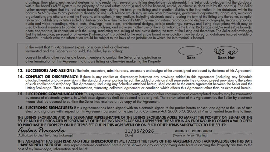 Listing Agreement - Seller Designated Representation Agreement