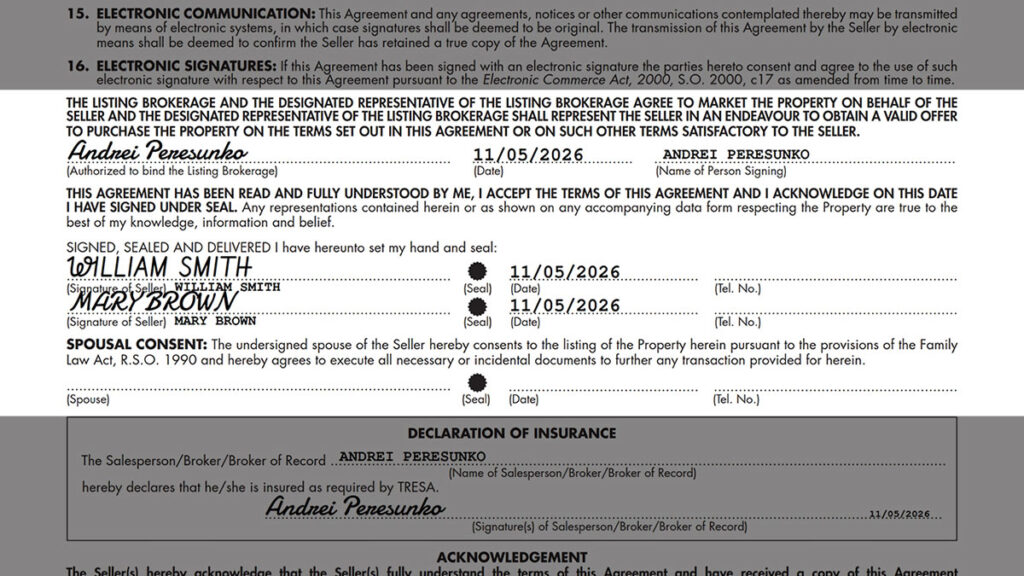 Listing Agreement - Seller Designated Representation Agreement