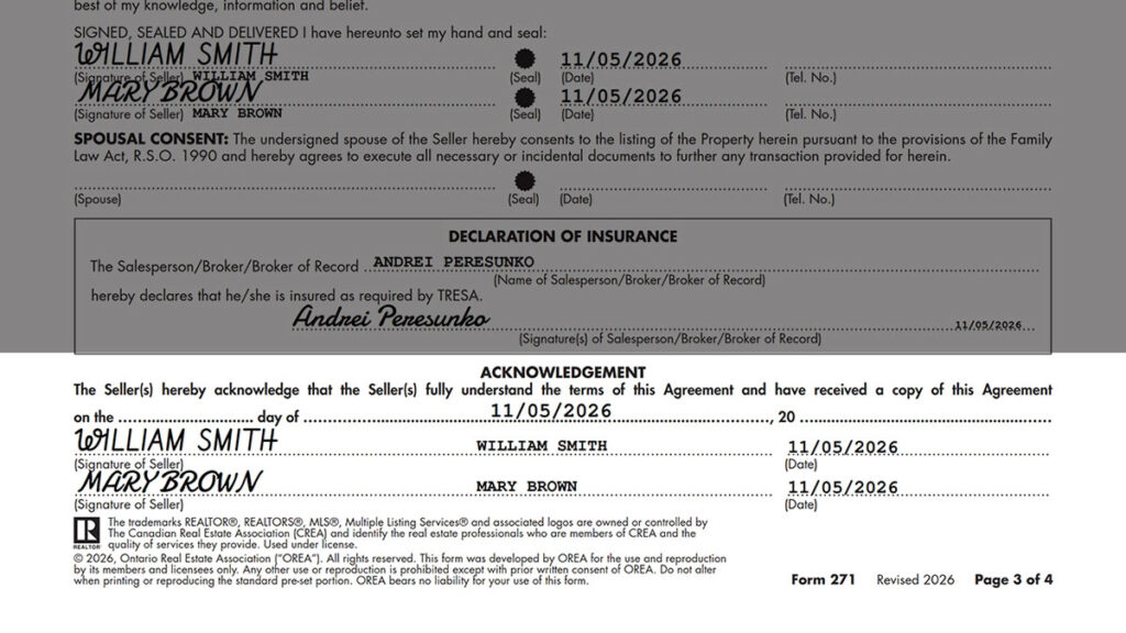 Listing Agreement - Seller Designated Representation Agreement