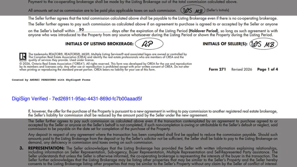 Listing Agreement - Seller Designated Representation Agreement
